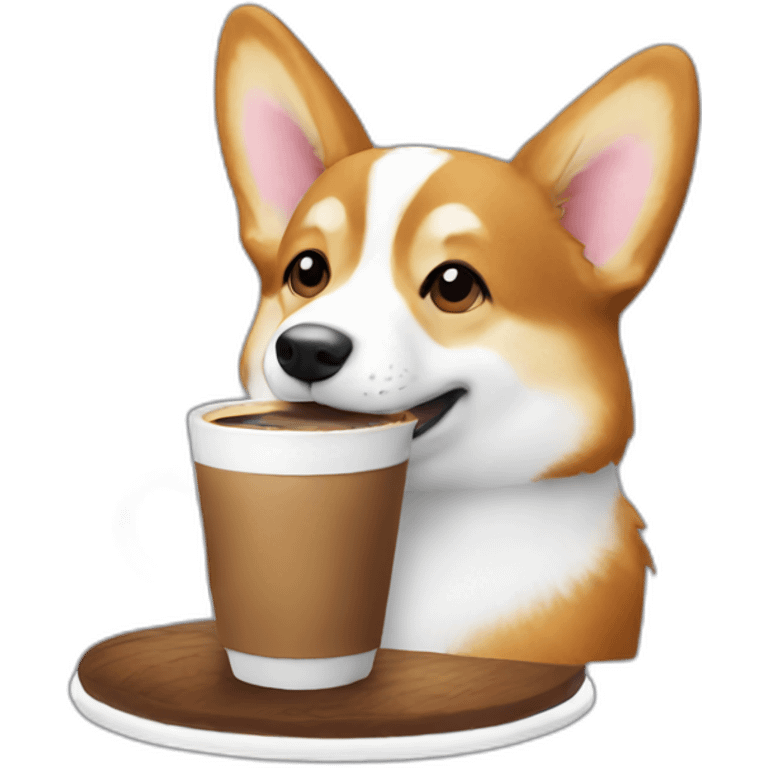 corgy drinking coffee emoji