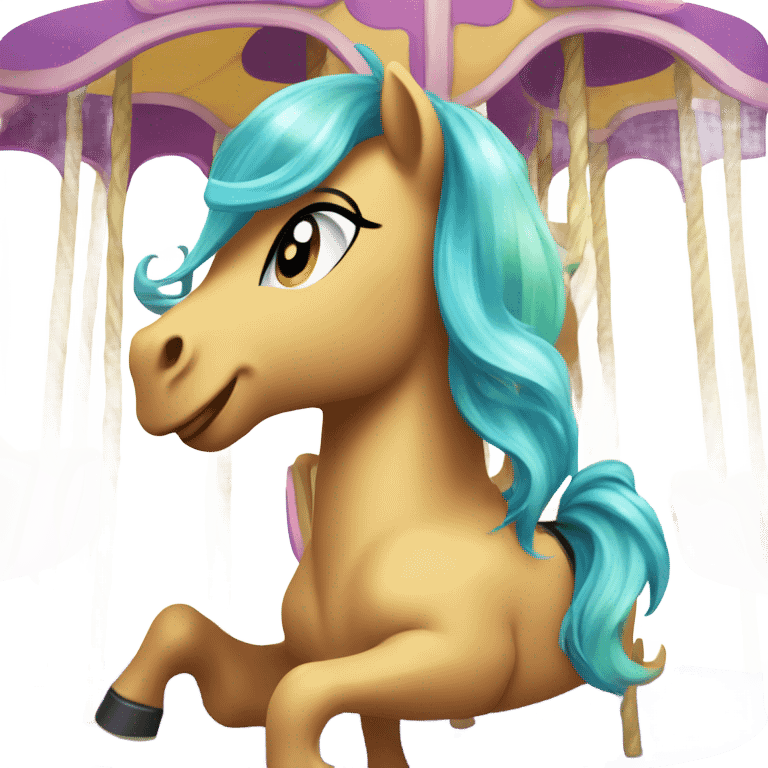 A pony riding a carousel  emoji