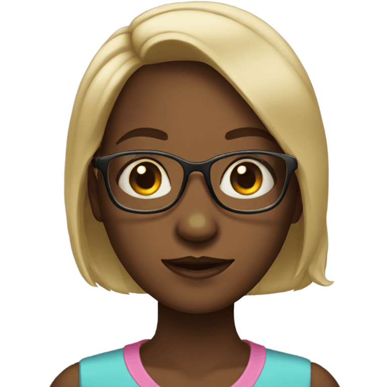 Girl with big forehead and glasses emoji