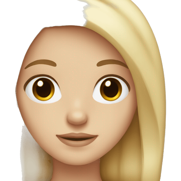 White girl with brown eyes and blond hair emoji