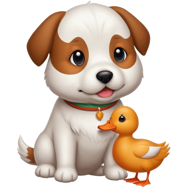 dog with duck tou emoji