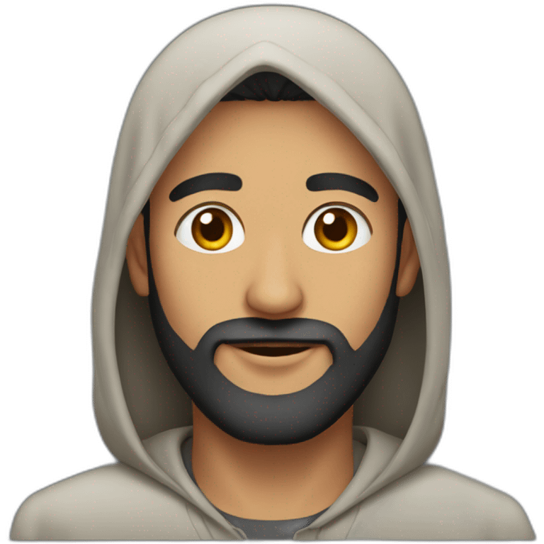 young Arab man with a thick beard emoji