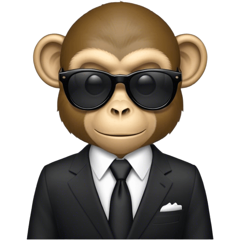 monkey in a suit black shades emoji