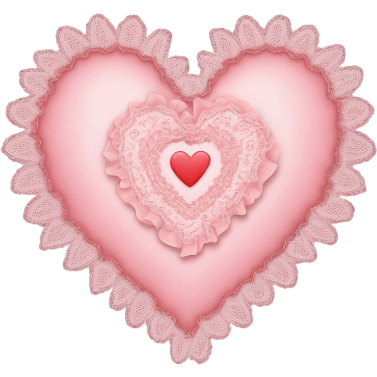 Frilly heart valentine emoji