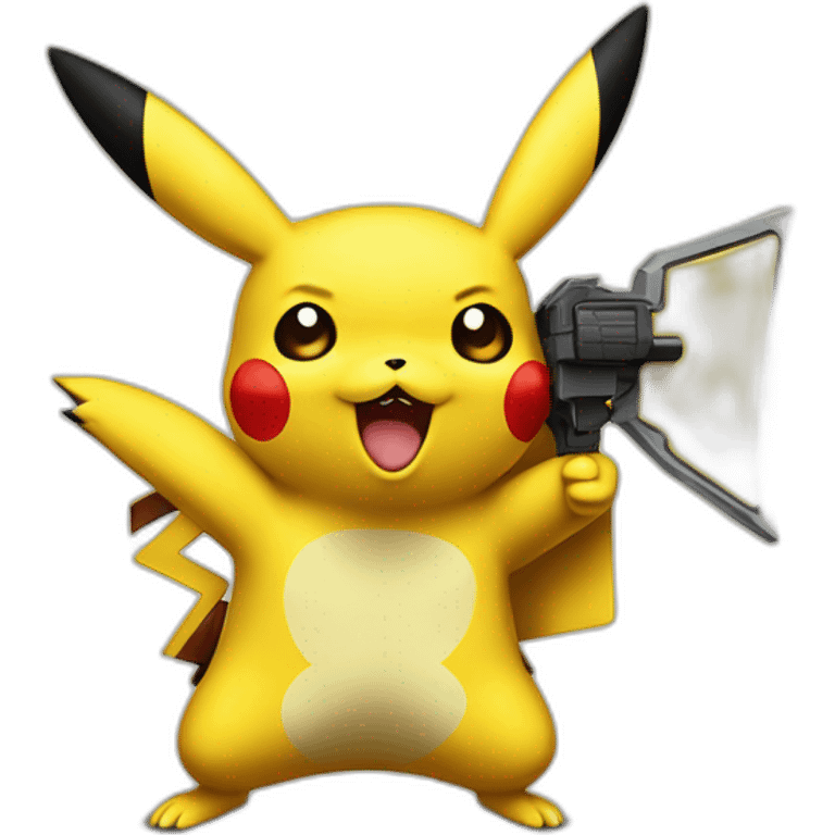 pikachu with pumpgung aiming emoji