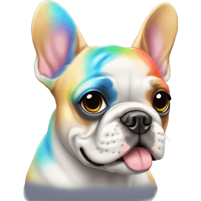 Rainbow french bulldog  emoji