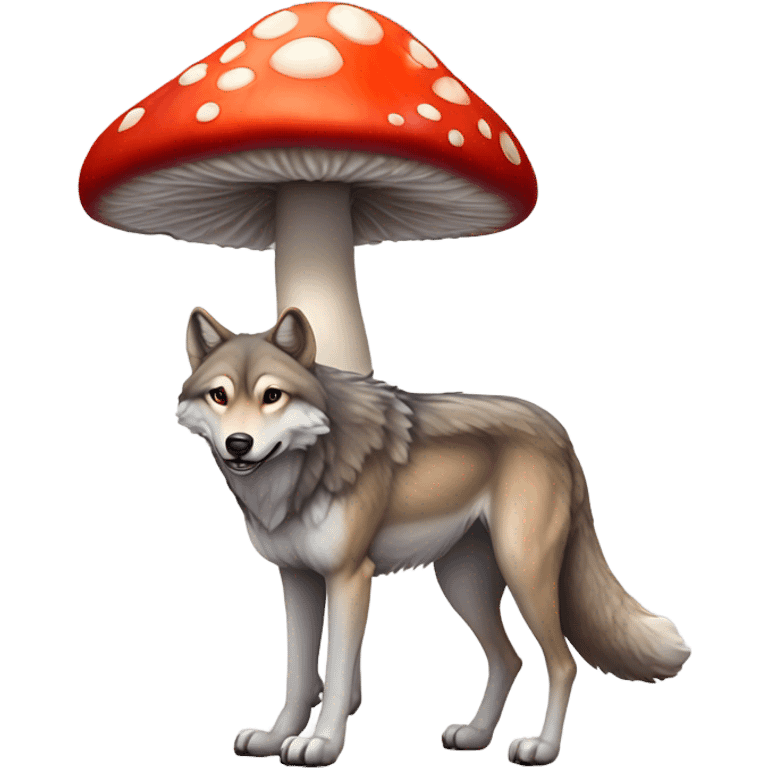 Wolf with mushroom emoji