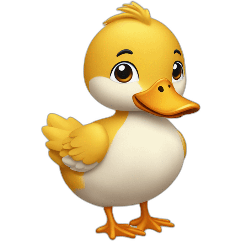 Un canard tenant la main d’un poussin emoji