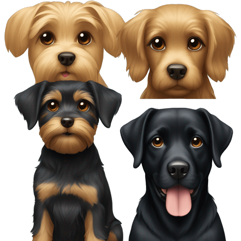 Yorkie and black lab emoji