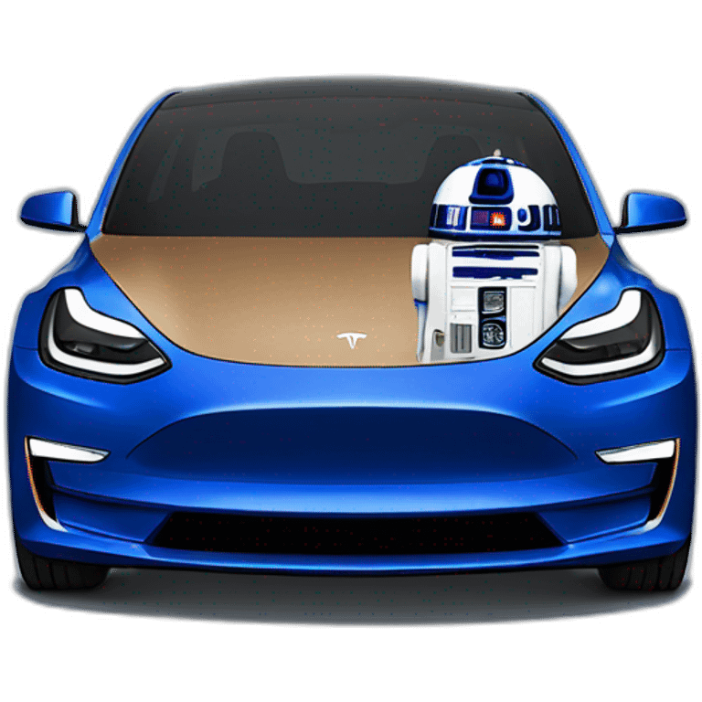 Tesla Model 3 with R2-D2 colours emoji