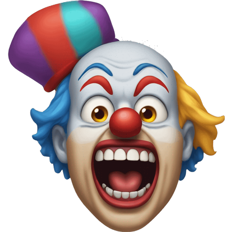 a screaming clown emoji