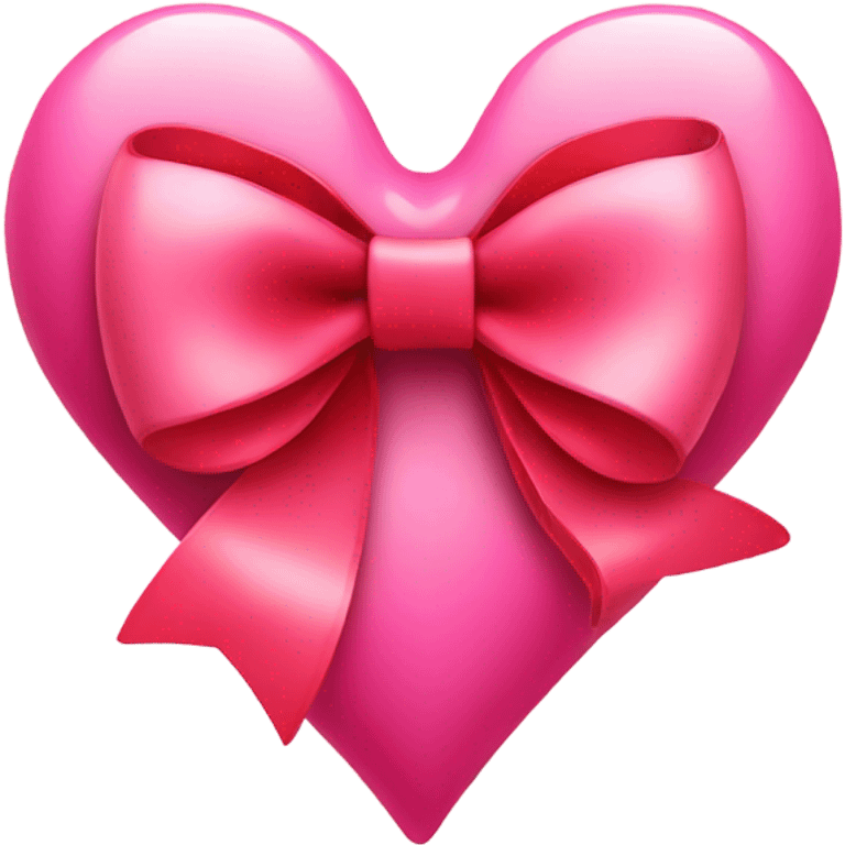 pink heart with red ribbon bow emoji