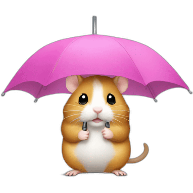 a hamster with an umbrella emoji