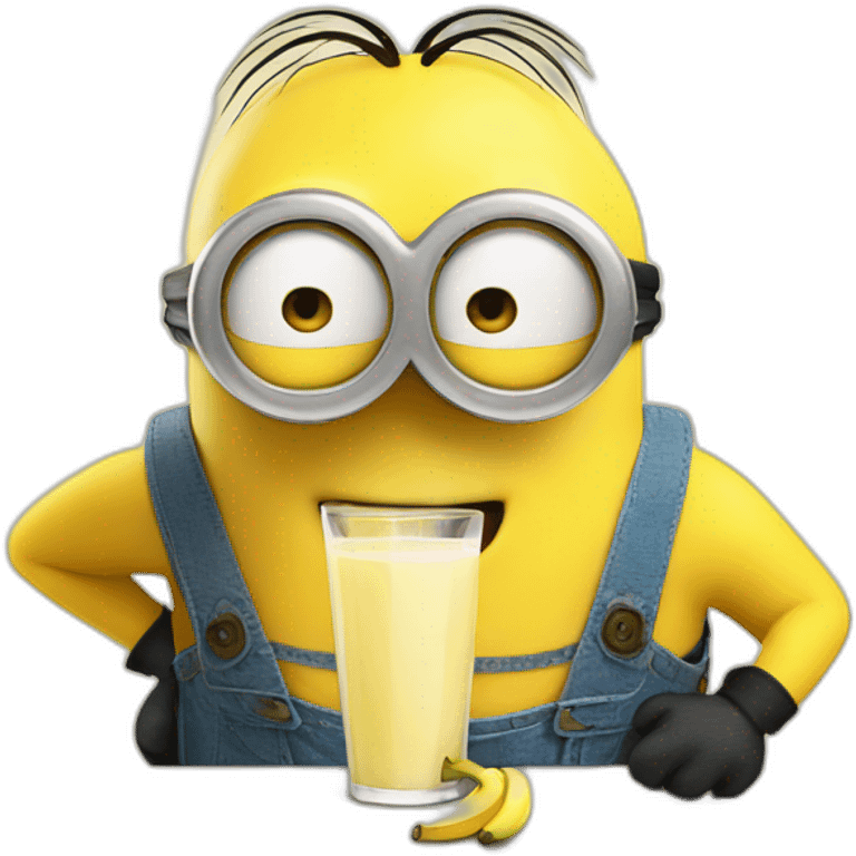 Minion drinking banana juice emoji