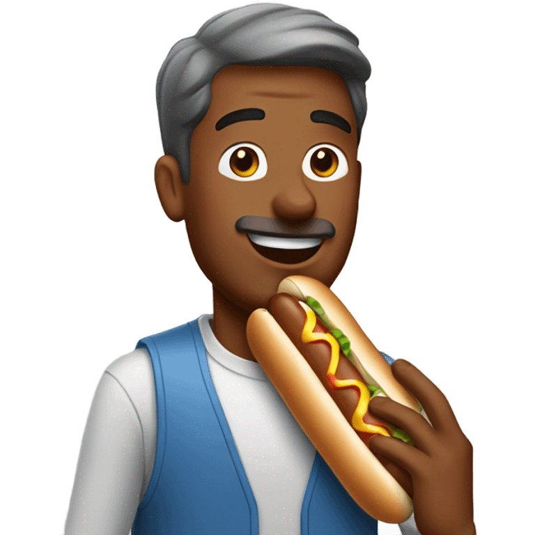 guy glazing a hot dog emoji