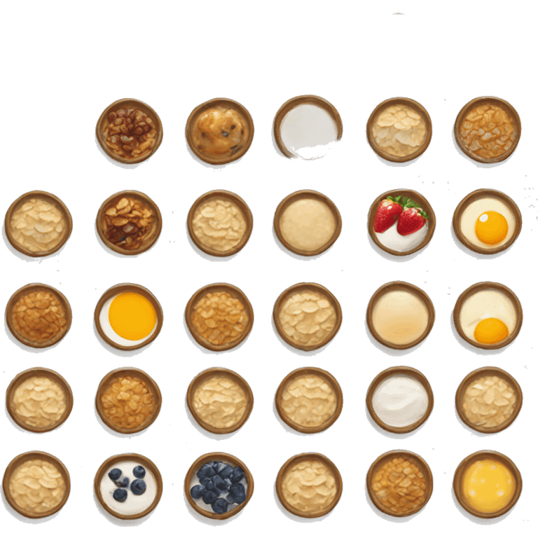 a dozen of breakfast oats emoji