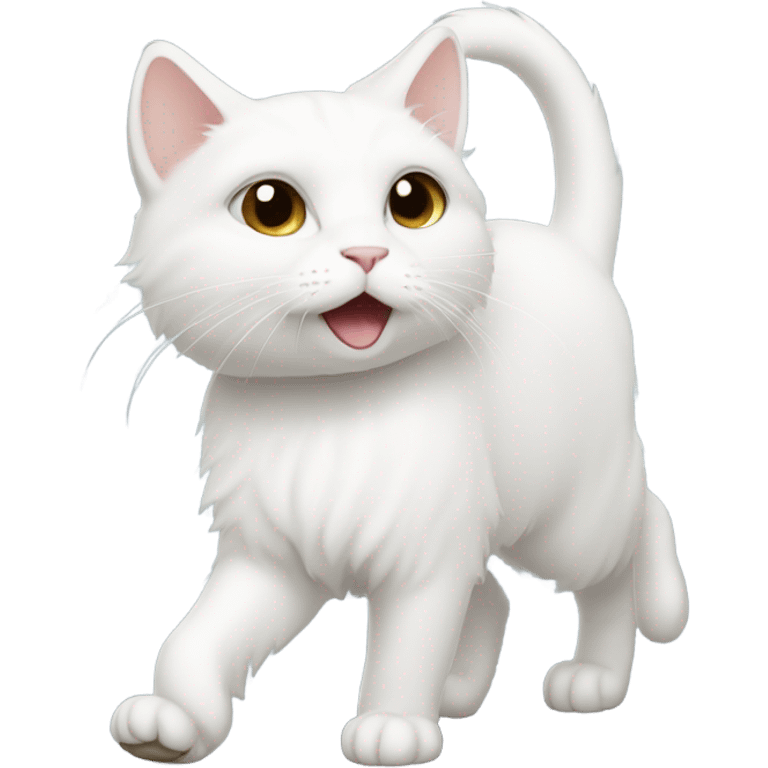 White Cat walking emoji