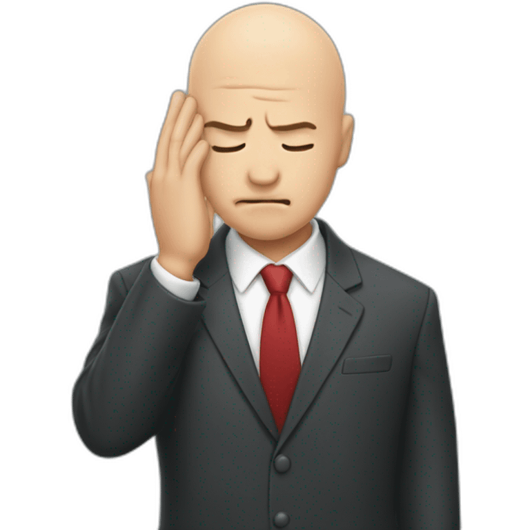  Bald facepalm in a suit emoji