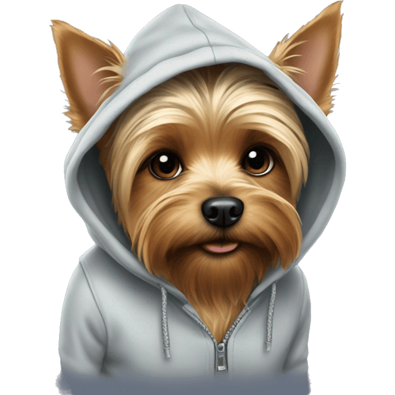 Yorkshire terrier in hoodie emoji