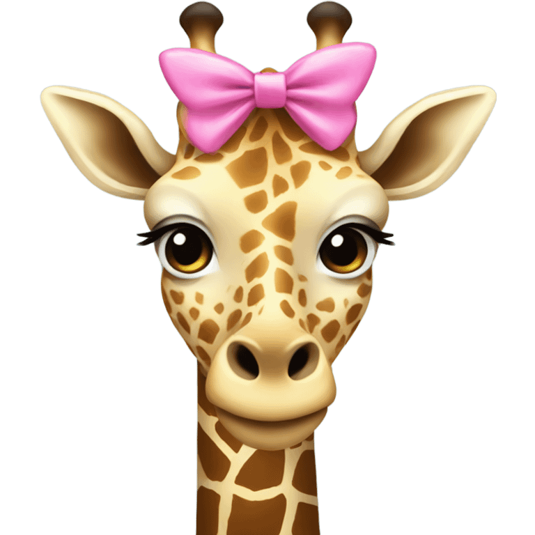 Giraffe with pink bow emoji