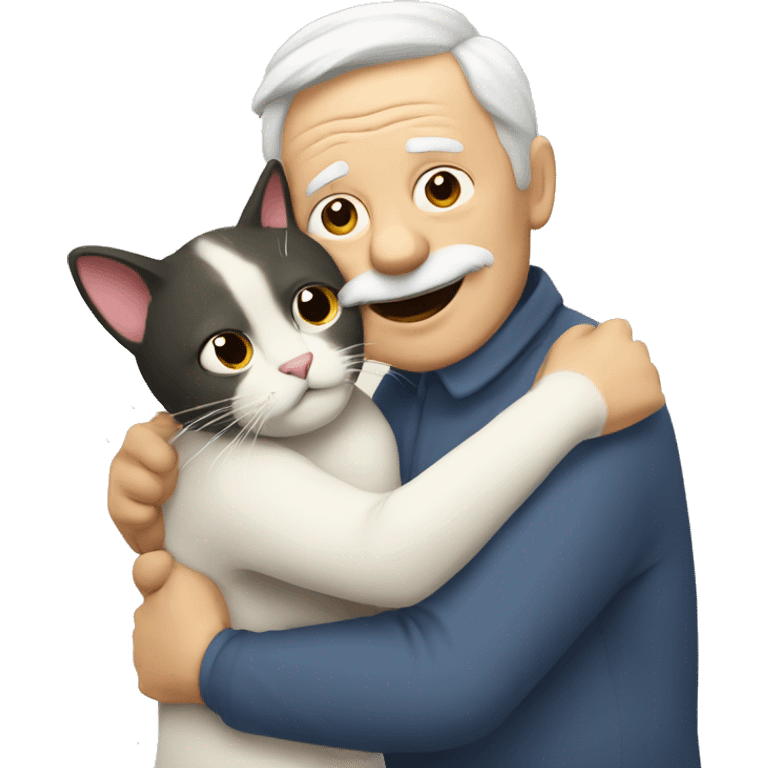 cat huging granda emoji