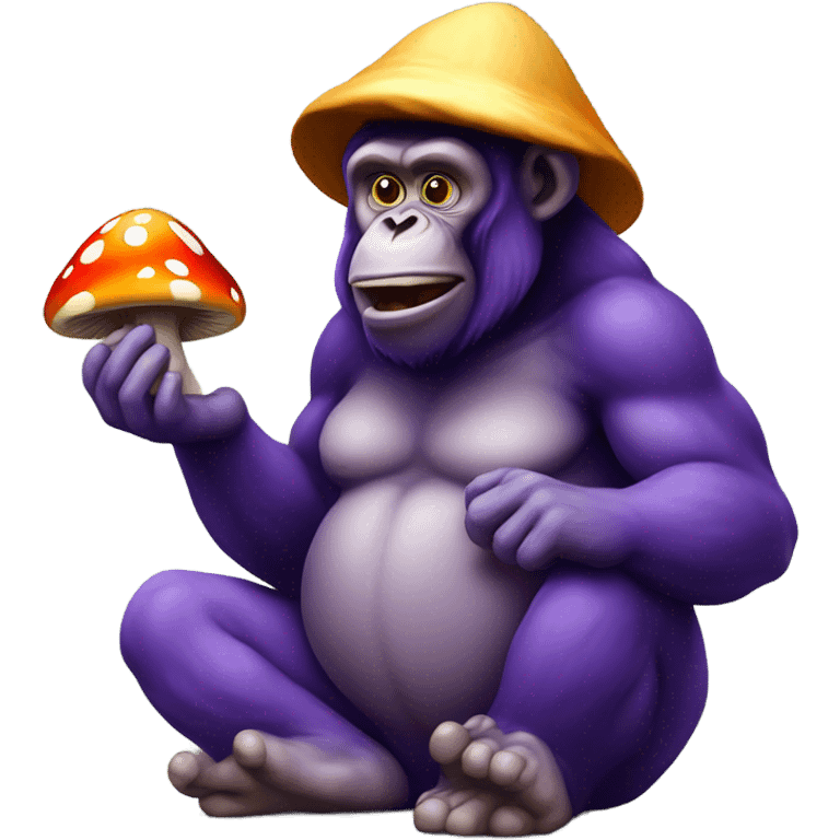 Purple ape eating a mushroom  emoji