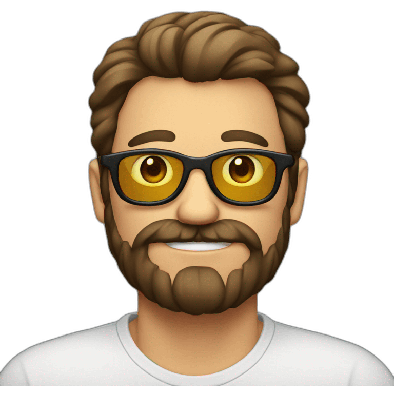 Hombre con barba y lentes emoji