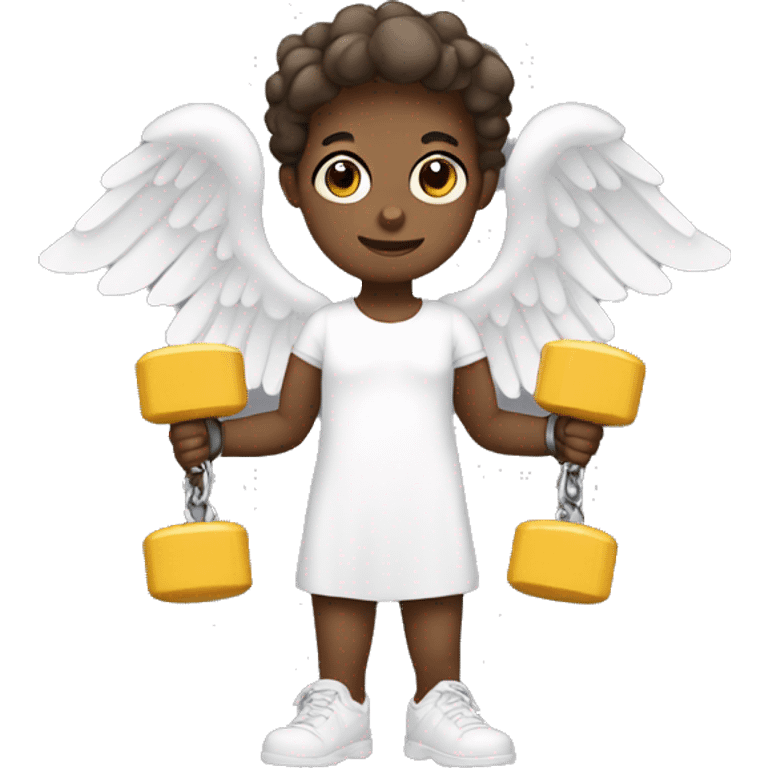 cute angel with weights  emoji