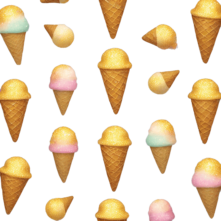 Glittery icecream cone emoji