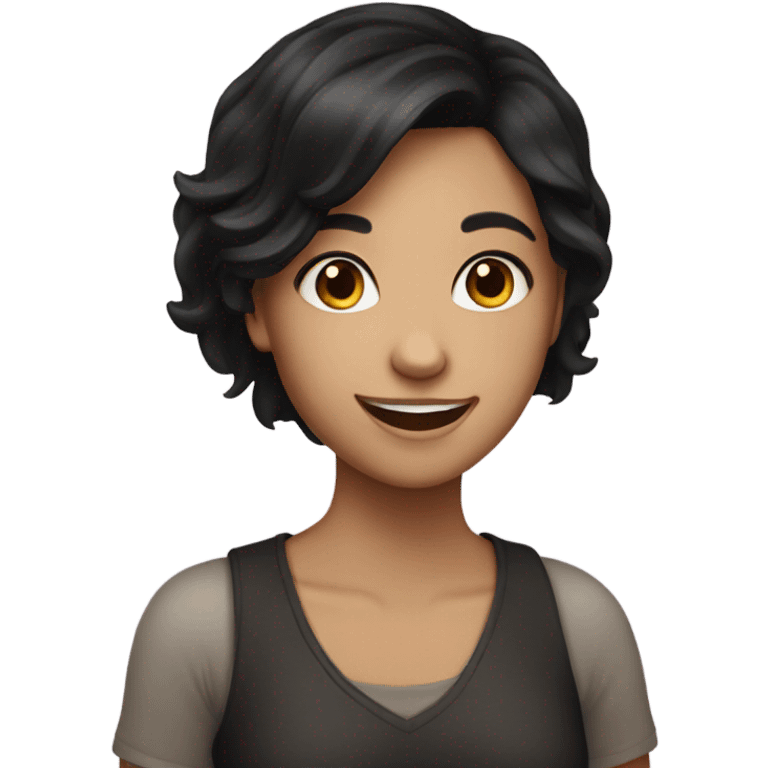 smiling girl with dark hair emoji