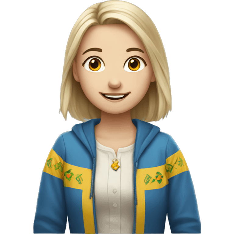 ukrainian girl smile and talk emoji