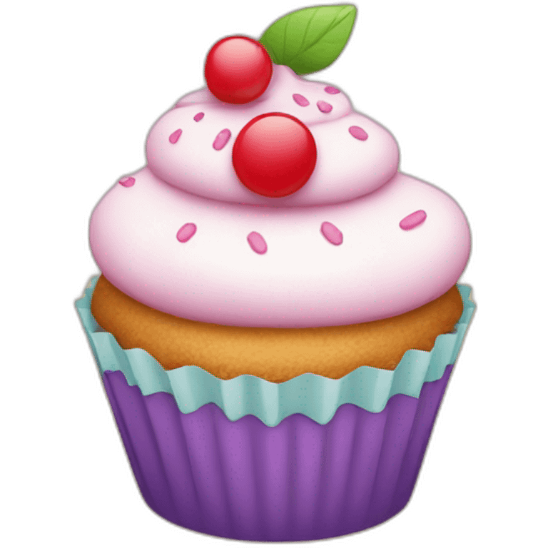 Happy cupcake emoji