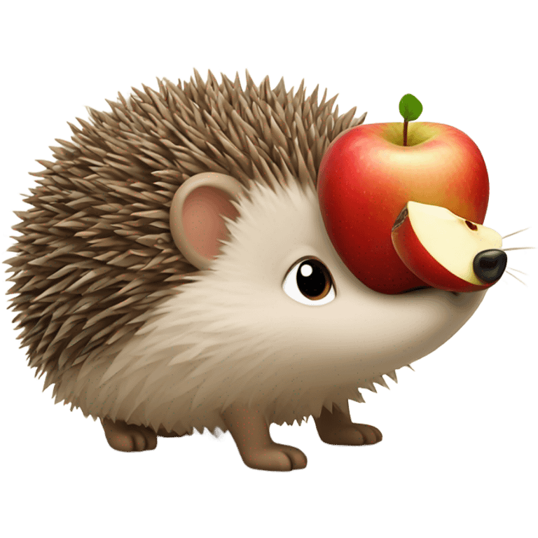 Hedgehog with an apple emoji