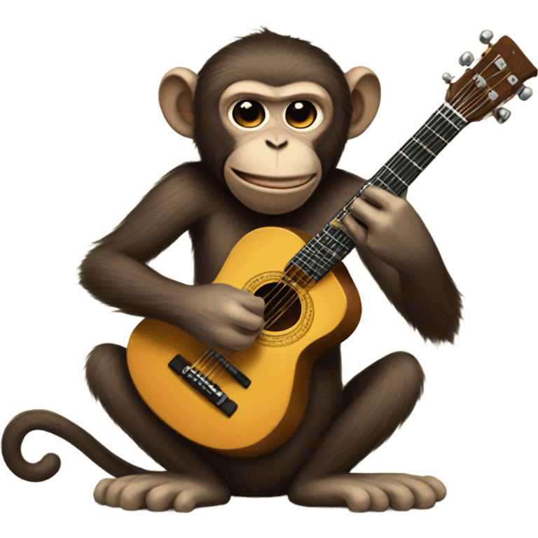 Monkey playing a guitar  emoji