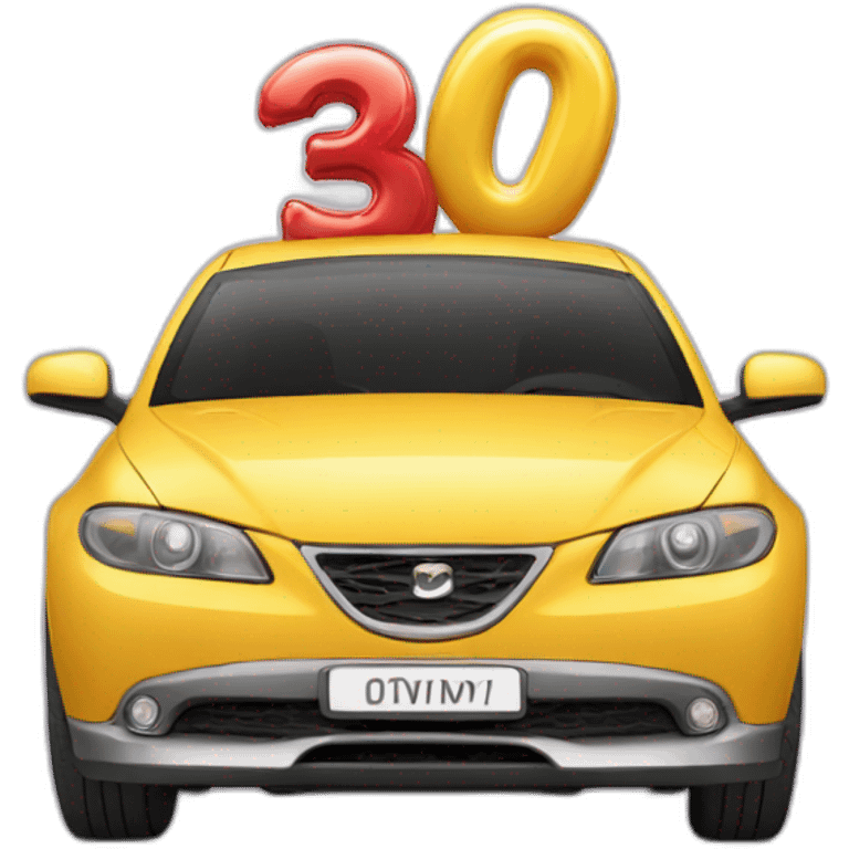 Voiture qui fête son anniversaire emoji