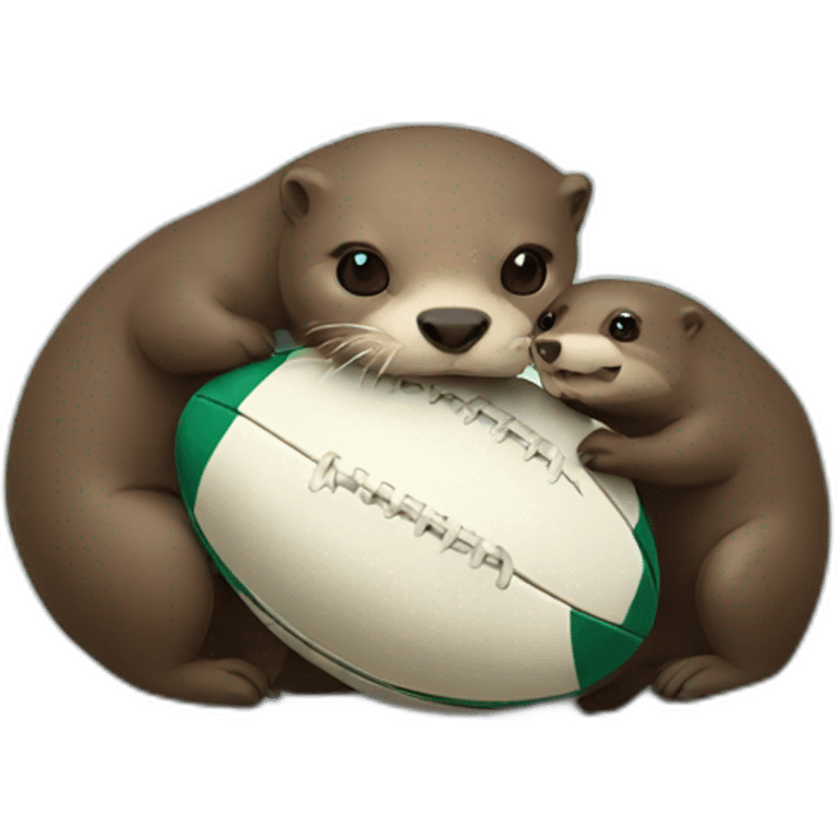 Otters with rugby ball emoji