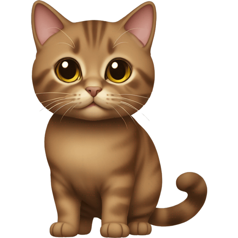 Brown munchkin cat standing emoji