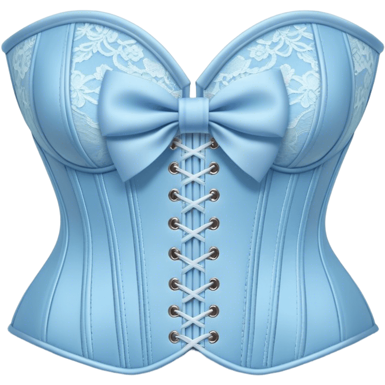 pastel blue lace corset with bows emoji