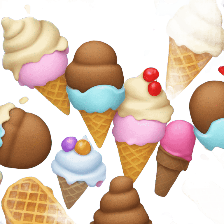 Ice cream in a bowl and cone emoji