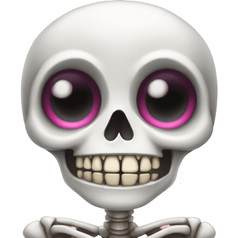 Cute skeleton with pink nails  emoji