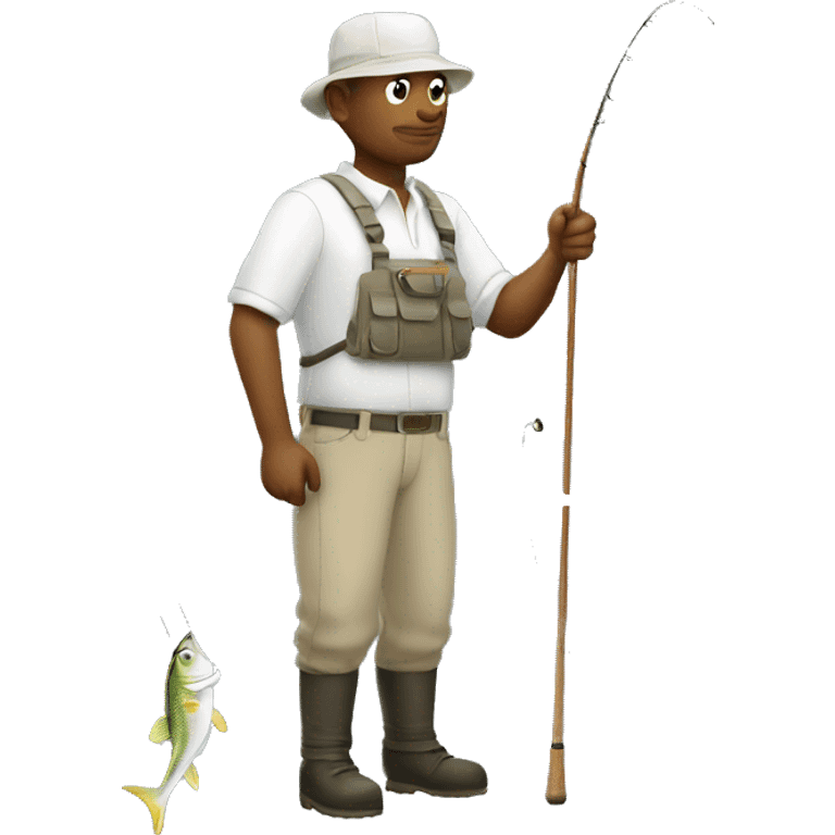 White Angler with rod emoji