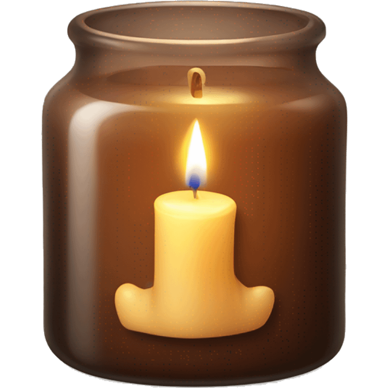 Candle In brown glass jar emoji