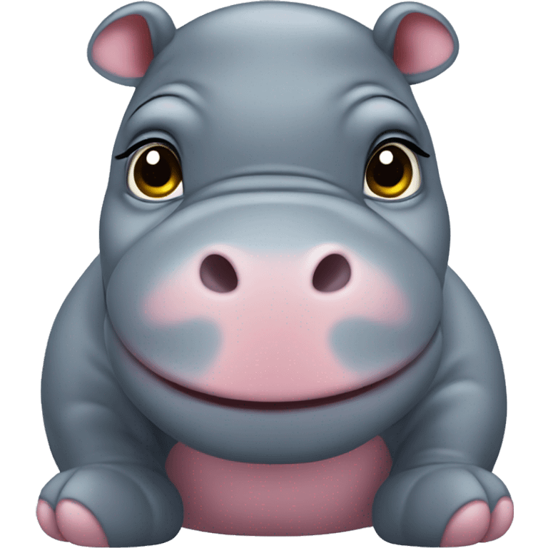 Make a emoji with baby hippo that’s looking cute, her face looks cute  emoji