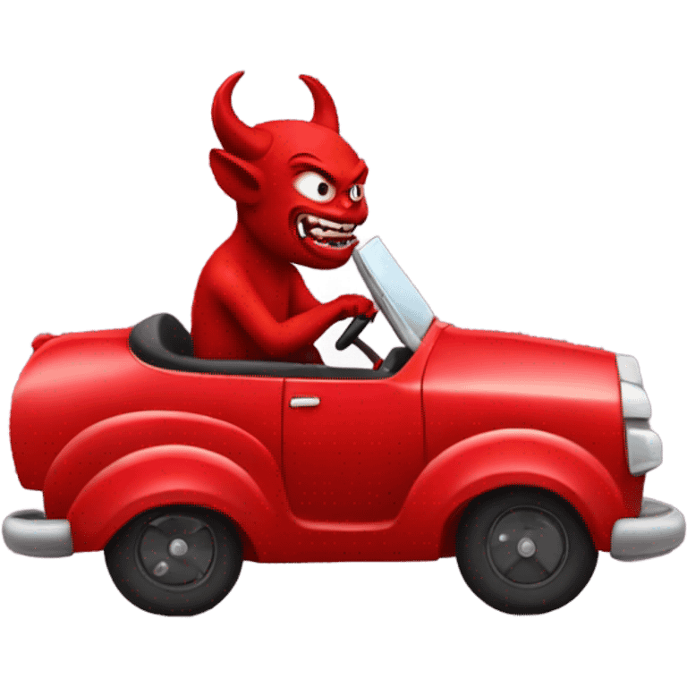 Devil riding red car emoji