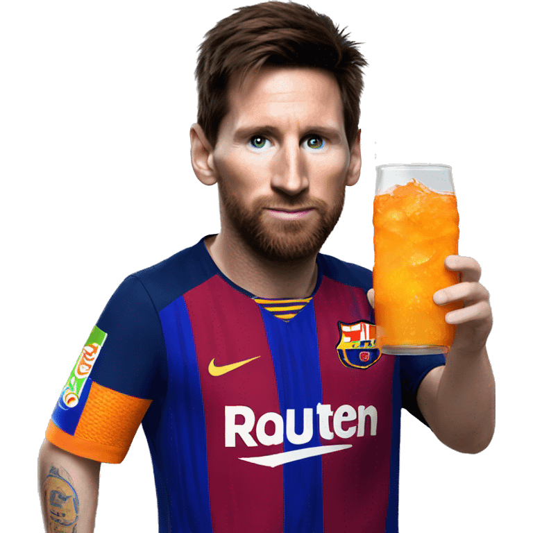 Messi drinks fanta emoji