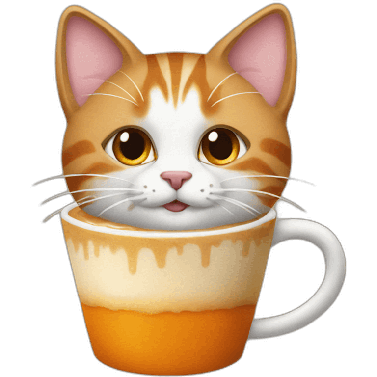 cat with pumpkin spice latte emoji