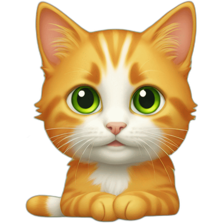 Orange kitten with green eyes emoji