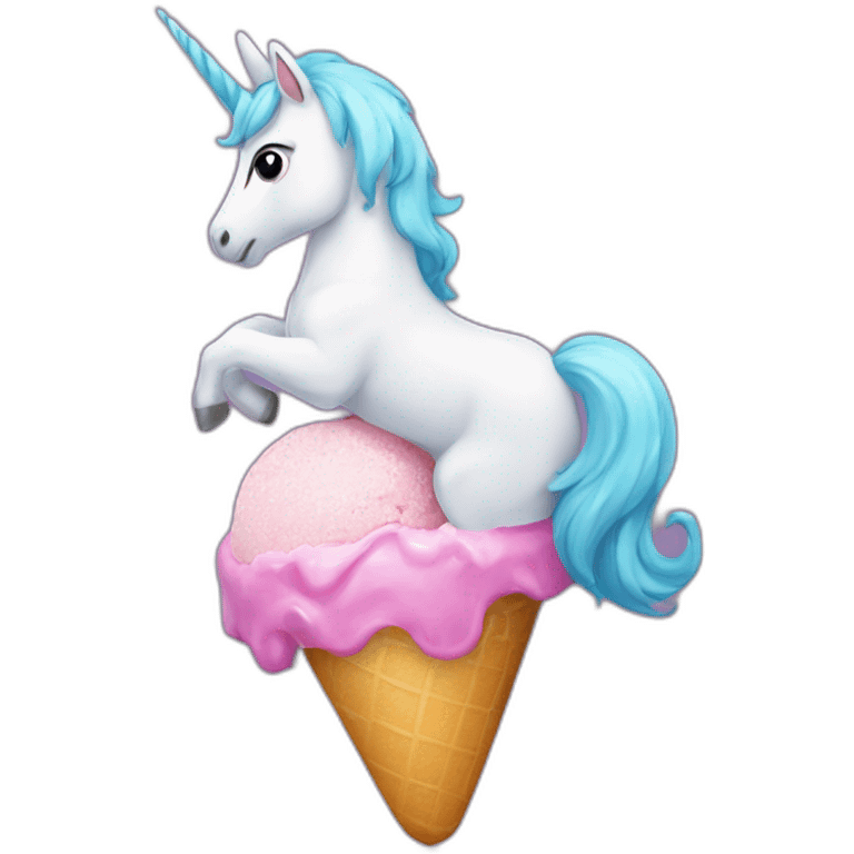 Unicornio tomando helado emoji