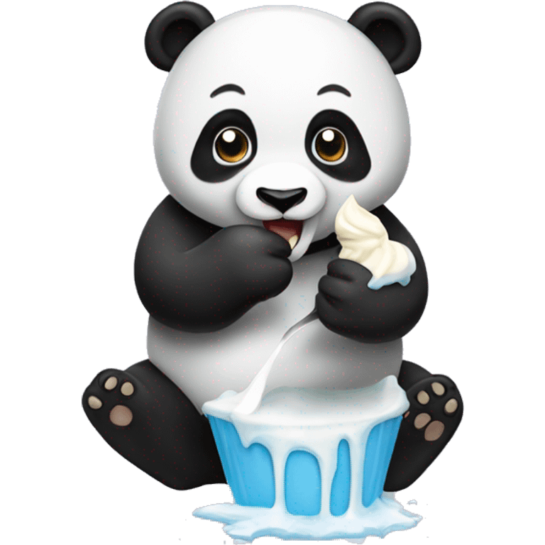 Panda eating ice fucking cream emoji