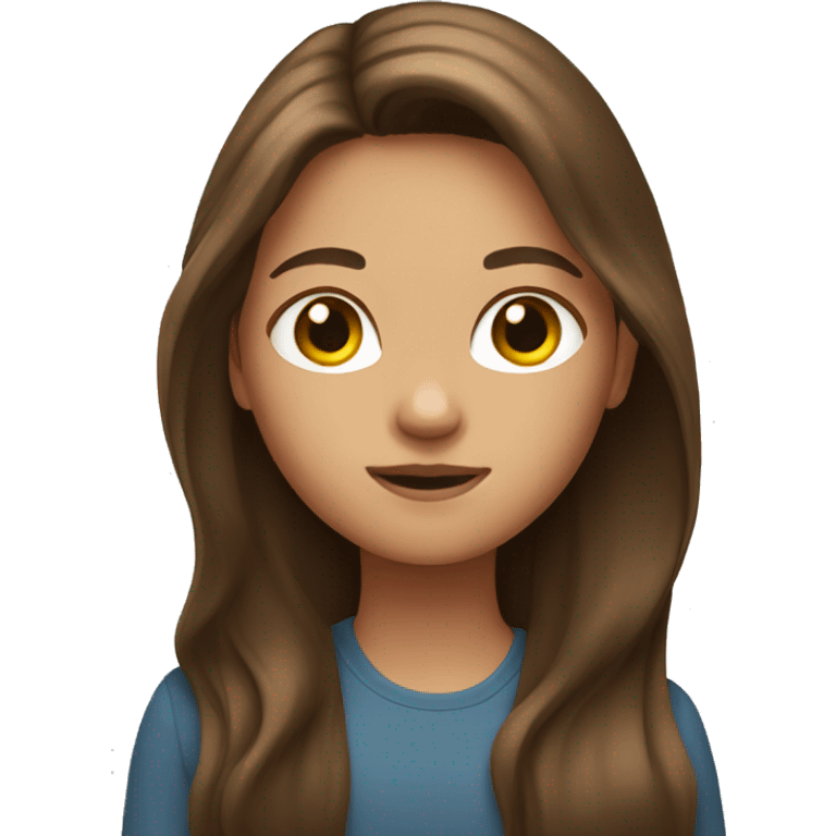 Girl with long brown hair emoji